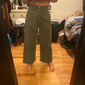 BDG Military green wide leg trousers